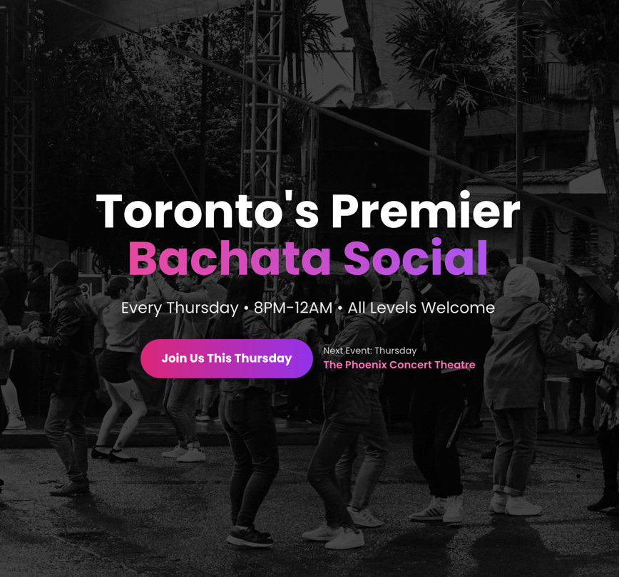 Portfolio mockup for the Toronto Bachata Social weekly event website